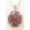 Image 1 : STERLING SILVER STAR RUBY & SAPPHIRE PENDANT W/ CHAIN
