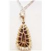 Image 2 : 14KT GOLD OPAL TRIPLET & DIAMOND PENDANT W/ CHAIN