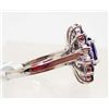 Image 2 : 14KT WHITE GOLD TANZANITE & DIAMOND RING - SIZE 6