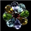 Image 1 : WHITE GOLD OVER STERLING SILVER MULTI-GEMSTONE RING