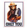 Image 1 : SMOKEY THE BEAR ONLY YOU METAL SIGN