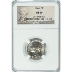 1940 JEFFERSON NICKEL, NGC MS-66!