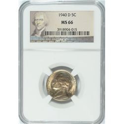 1940-D JEFFERSON NICKEL, NGC MS-66!