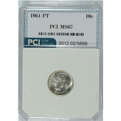 1961 ROOSEVELT DIME, PCI MS-67 FULL TORCH! LIST FOR $530.00