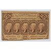 Image 1 : 1862 TWENTY FIVE CENT US POSTAGE CURRENCY