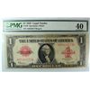 Image 1 : 1923 $1 US NOTE (RED SEAL) PMG 40