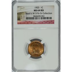 1903 INDIAN CENT NGC MS-64 RD FROM STACK'S W 57TH ST COLLECTION