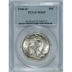 1946-D WALKING LIBERTY HALF DOLLAR PCGS MS-65