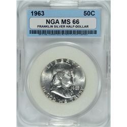 1963 FRANKLIN HALF DOLLAR NGA MS-66