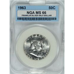 1963 FRANKLIN HALF DOLLAR NGA MS-66