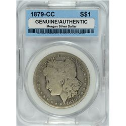 1879-CC MORGAN DOLLAR NGA GENUINE - LOOKS VG with MINOR RIM BUMPS