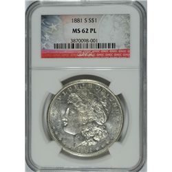 1881-S MORGAN DOLLAR NGC MS-62 PL