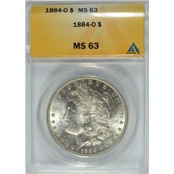 1884-O MORGAN DOLLAR ANACS MS-63