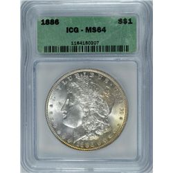 1886 MORGAN DOLLAR ICG MS-64