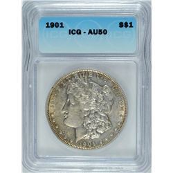 1901 MORGAN DOLLAR ICG AU-50