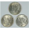 Image 1 : 1925, 1926, & 1922 PEACE DOLLARS AU/BU