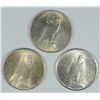Image 2 : 1925, 1926, & 1922 PEACE DOLLARS AU/BU