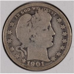 1901-O BARBER QUARTER G/VG