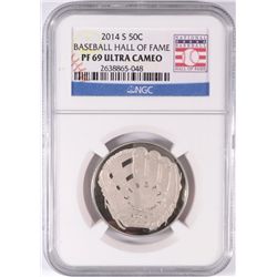 2014 U.S. MINT BASEBALL HALL OF FAME COMMEM. HALF DOLLAR, NGC PF-69 ULTRA CAMEO