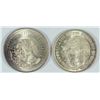 Image 2 : LOT OF ( 2 ) BU MEXICAN SILVER PESO COINS
