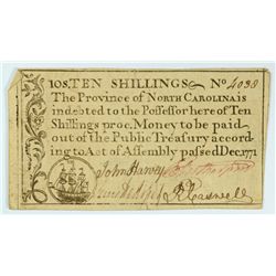 1771 TEN SHILLINGS PROVINCE OF NORTH CAROLINA