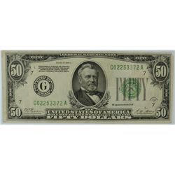 1928 $50 FEDERAL RESERVE NOTE (REDEEMABLE IN GOLD)