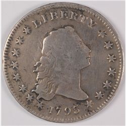 1795 2 LEAF FLOWING HAIR DOLLAR, VF CLEANED AT ONE TIME, NICE LOOKING COIN!!