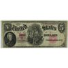 Image 1 : 1907 $5.00 "WOOD CHOPPER" LARGE SIZE U.S. NOTE
