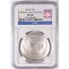 Image 1 : 2014 BASEBALL HALL OF FAME SILVER DOLLAR, NGC MS-70!  WOW!!