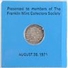 Image 4 : 1971 FRANKLIN MINT APPOLO 14 SILVER MINI COIN ( LIMITED EDITION )