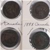 Image 1 : ( 4 ) CANADIAN LARGE CENTS, 1882-H, 1884, 1888, 1890-H