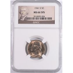 1941-S JEFFERSON NICKEL, NGC MS-66 5 FULL STEPS  RARE! POPULATION OF ONLY 49!!