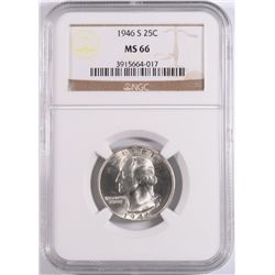 1946-S WASHINGTON QUARTER, NGC MS-66!