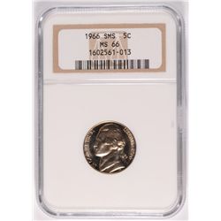 1966 SMS ( FROM THE SPECIAL MINT SET ) JEFFERSON NICKEL,  NGC MS-66!