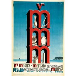 ADVERTISING POSTER OF EXHIBITIONS - V MOSTRA MERCATO DELL'ARTIGIANATO PESARO…