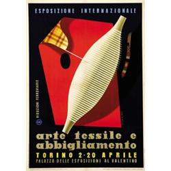 ADVERTISING POSTER OF EXHIBITIONS - ESPOSIZ.INTERNAZ.ARTE TESSILE, TORINO…