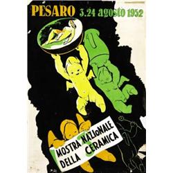 ADVERTISING POSTER OF EXHIBITIONS - MOSTRA NAZIONALE DELLA CERAMICA - PESARO…