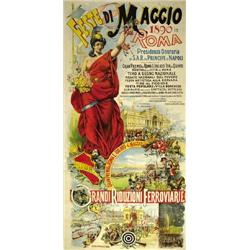ADVERTISING POSTER OF FAIRS AND LOTTERIES - FESTE DI MAGGIO IN ROMA…