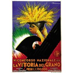 ADVERTISING POSTER OF FAIRS AND LOTTERIES - VI CONCORSO NAZ.PER LA VITTORIA DEL GRANO…