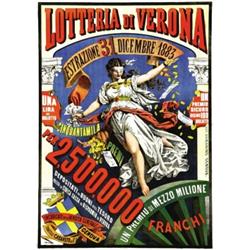 ADVERTISING POSTER OF FAIRS AND LOTTERIES - LOTTERIA DI VERONA…