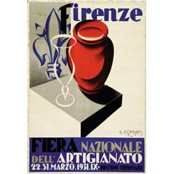 ADVERTISING POSTER OF FAIRS AND LOTTERIES - FIRENZE, FIERA NAZIONALE DELL'ARTIGIANATO…