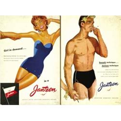 FASHION ADVERTISING POSTER - LOT OF 2 POSTER  JANTZEN…
