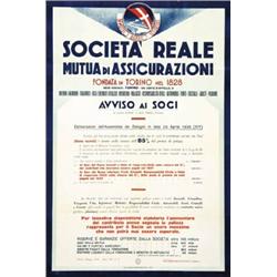 ADVERTISING INSURANCE POSTER - SOCIETA' REALE MUTUA ASSICURAZIONE TORINO…