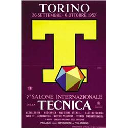 ADVERTISING POSTER OF EXHIBITIONS - 7° SALONE INTERNAZIONALE DELLA TECNICA, TORINO…
