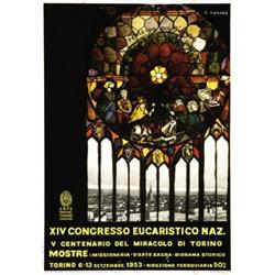 ADVERTISING POSTER OF EXHIBITIONS - XIV CONGRESSO EUCARISTICO NAZ. TORINO…