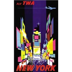 ADVERTISING AVIATION POSTER - LOTTO DI N. 4 LOCANDINE PER LA COMPAGNIA AEREA TWA…