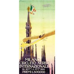 ADVERTISING AVIATION POSTER - MILANO CIRCUITO AEREO INTERNAZIONALE…