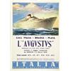 Image 1 : ADVERTISING NAVIGATION POSTER - ITALIA SOCIETA' DI NAVIGAZIONE GENOVA…