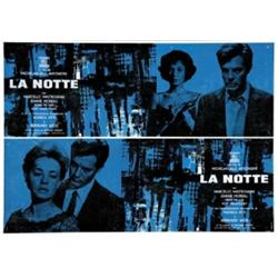ITALIAN MOVIE POSTER ANTONIONI - LOT OF 2 LOCANDINE POSTERS FOR THE MOVIE LA NOTTE…