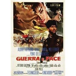 AMERICAN MOVIE POSTER AUDREY HEPBURN  - GUERRA E PACE…
